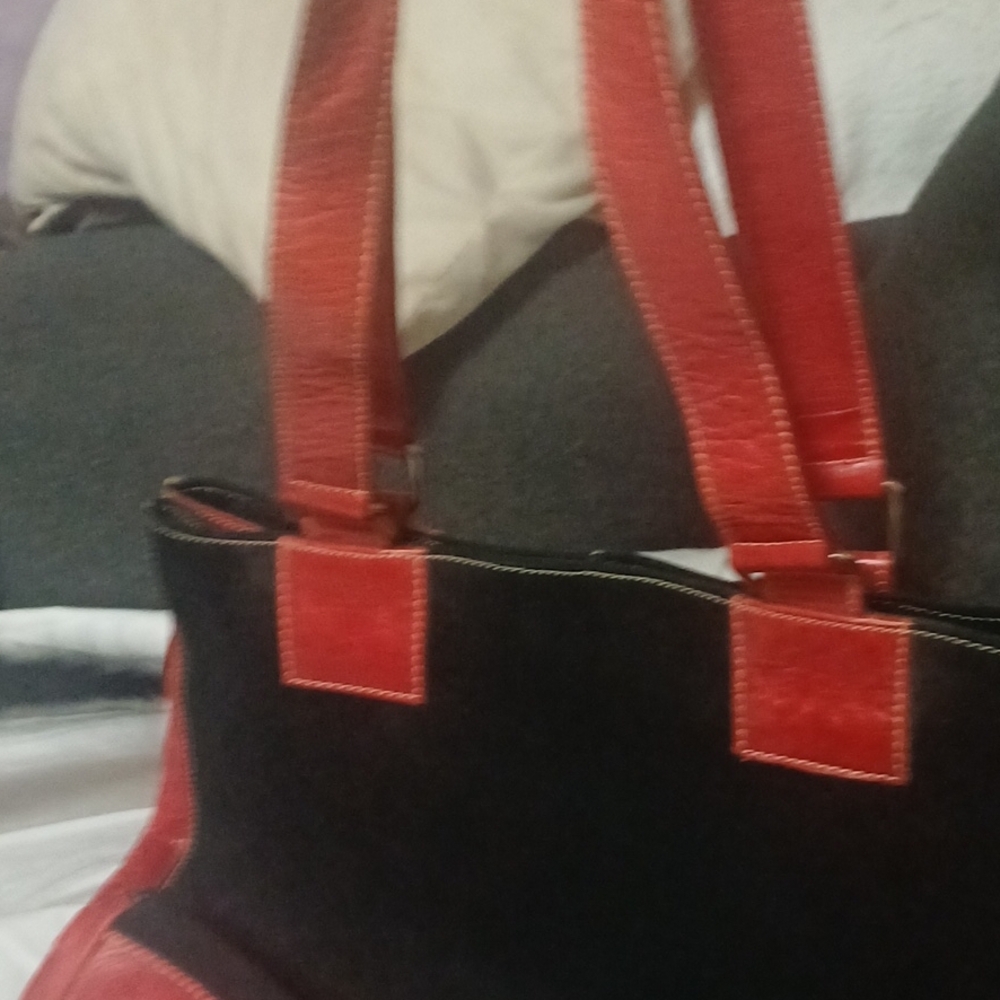 Elegant Red and Black Women's Bag